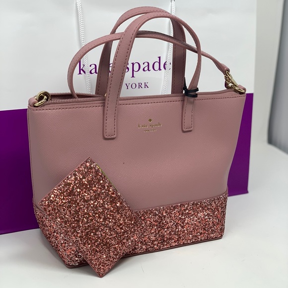 Kate spade Greta court ina pink glitter bag+wallet - Picture 2 of 8